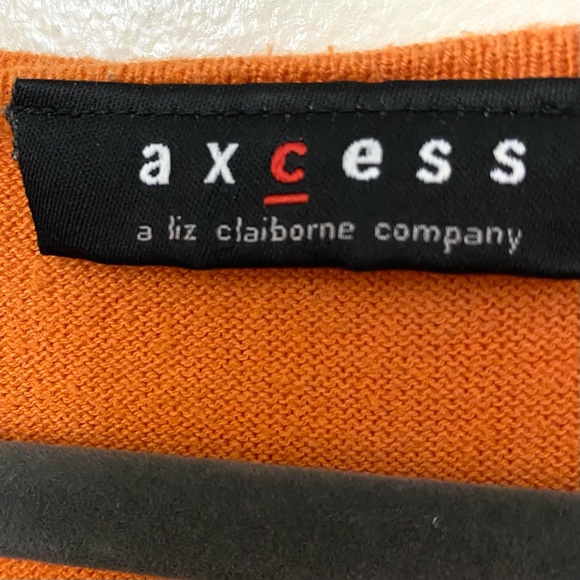 Axcess by Liz Claiborne top. Short sleeve ORANGE knit shirt size XL - Picture 4 of 6